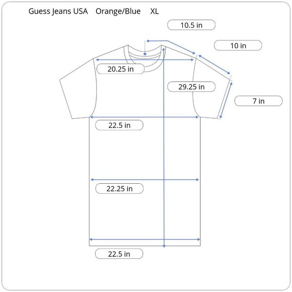 *SOLD* Vintage Guess Jeans USA Orange/Blue Size L/XL Tee Shirt *Made In USA - Picture 9 of 9